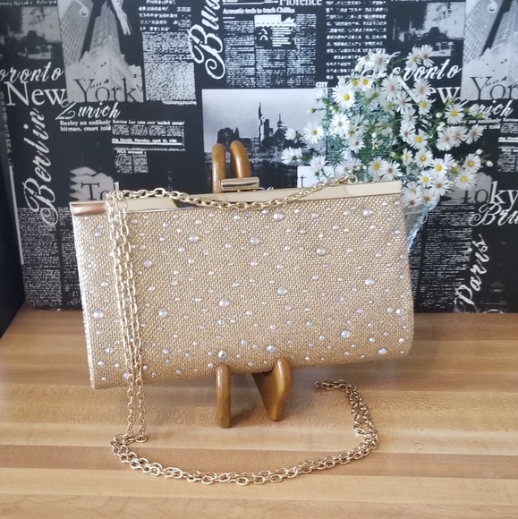Charming Charlie Handbags - Gold Sparkling Evening Bag